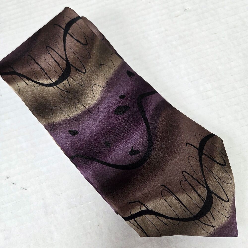 J. Garcia Tree Collection Fifteen mens neckwear purple brown tie 100% silk